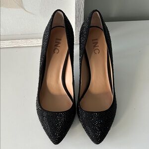INC International Concepts Women's Sparkling Black Heels